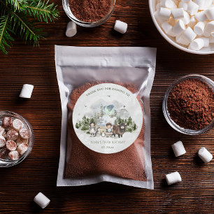 Arctic Adventure verjaardagsfeestje Ronde Sticker