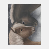 Arctic Affection: IJslandse paarden in Snowy Embra Fleece Deken (Voorkant)
