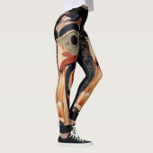 Arctic Alaska Carved Wood Totem Pole Ontworpen Leggings (Rechts)