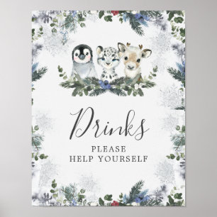 Arctic Animal Onederland 1e Verjaardag Drinken Poster