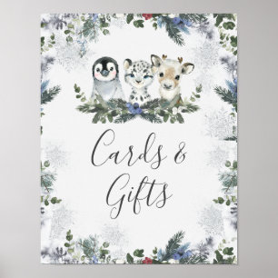 Arctic Animal Onederland 1e Verjaardag Kaarten Cad Poster