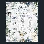 Arctic Animal Onederland 1e Verjaardag Millestone Poster<br><div class="desc">Arctic Animal Onederland 1e Verjaardag Millestone Sign</div>