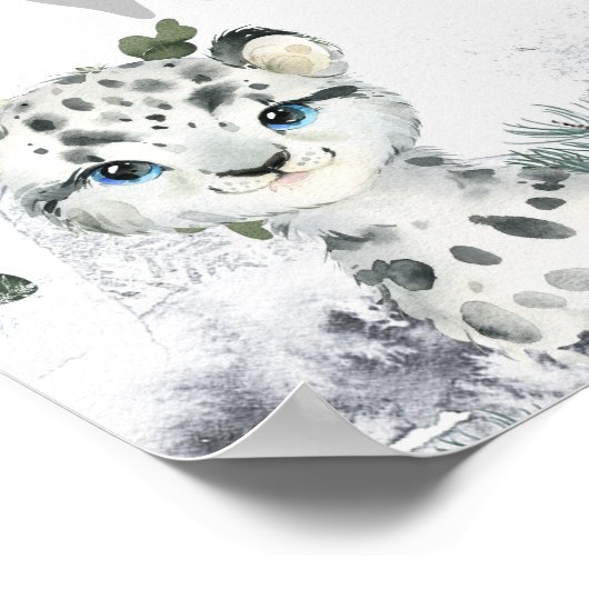 Arctic Animal Onederland 1e Verjaardag Millestone Poster (Hoek)