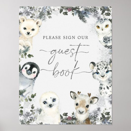 Arctic Animal Onederland eerste verjaardag gastenb Poster (Voorkant)