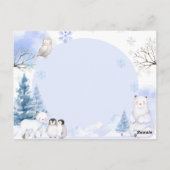 ARCTIC ANIMAL Snowflake Baby shower Boeken voor Ba Briefkaart (Achterkant)