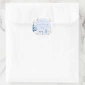 ARCTIC ANIMAL Snowflakes Bomen houden van je boods Ronde Sticker (Tas)