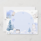 ARCTIC ANIMAL Snowflakes Trees Baby shower Bedankkaart (Achterkant)