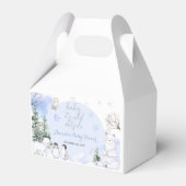 ARCTIC ANIMAL Snowflakes Trees Baby shower Gift Bedankdoosjes (Voorkant Zijde)