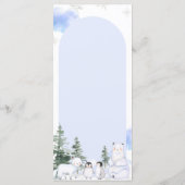 ARCTIC ANIMAL Snowflakes Trees Baby shower Menu (Achterkant)