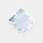 ARCTIC ANIMAL Snowflakes Trees Baby shower Papier Servet (Hoek)