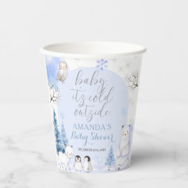 ARCTIC ANIMAL Snowflakes Trees Baby shower Papieren Bekers