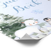 ARCTIC ANIMAL Snowflakes Trees Guest Book Douche Poster (Hoek)