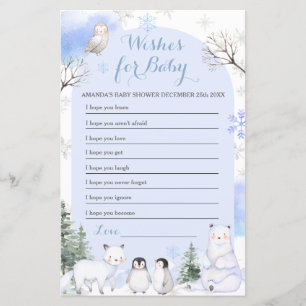 ARCTIC ANIMAL Snowflakes Trees Wensen voor Baby