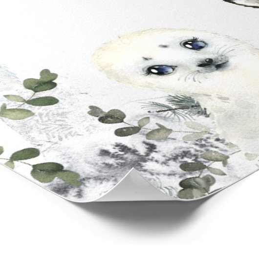 Arctic Animal Winter Nederland Verjaardagssnacks Poster (Hoek)