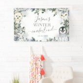 Arctic Animal Winter Onederland 1e verjaardag groo Spandoek (Insitu)