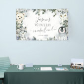 Arctic Animal Winter Onederland 1e verjaardag groo Spandoek (Beurs)