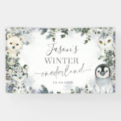 Arctic Animal Winter Onederland 1e verjaardag groo Spandoek (Horizontaal)