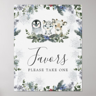 Arctic Animal Winter Onederland 1e verjaardag guns Poster