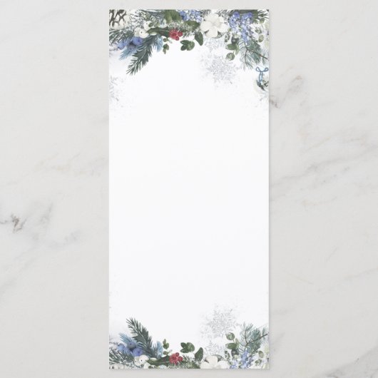 Arctic Animal Winter Onederland 1e Verjaardag Menu (Achterkant)