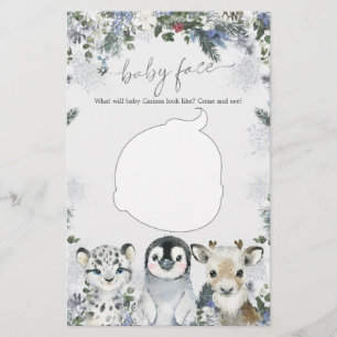 Arctic Animal Winter Onederland Baby Gezichtsspel