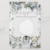 Arctic Animal Winter Onederland Baby Gezichtsspel (Voorkant / Achterkant)