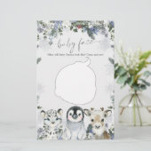 Arctic Animal Winter Onederland Baby Gezichtsspel (Staand voorkant)