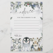 Arctic Animal Winter Onederland Baby shower Advies (Voorkant)
