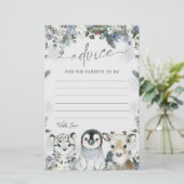 Arctic Animal Winter Onederland Baby shower Advies (Staand voorkant)
