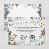 Arctic Animal Winter Onederland Boeken voor Baby Uitnodiging Briefkaart (Voorkant / Achterkant)
