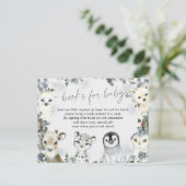 Arctic Animal Winter Onederland Boeken voor Baby Uitnodiging Briefkaart (Staand voorkant)