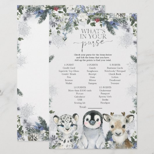 Arctic Animal Winter Onederland douchebeurs (Voorkant / Achterkant)