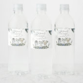 Arctic Animal Winter Onederland Eerste verjaardag Waterfles Etiket (Flessen)