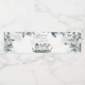 Arctic Animal Winter Onederland Eerste verjaardag Waterfles Etiket (Enkel label)