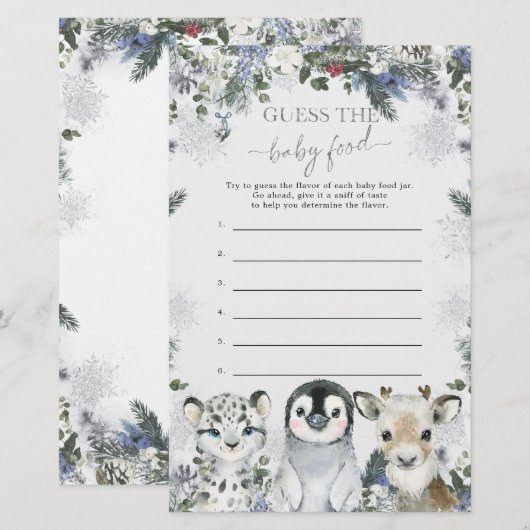 Arctic Animal Winter Onederland Gast Baby Food (Voorkant / Achterkant)