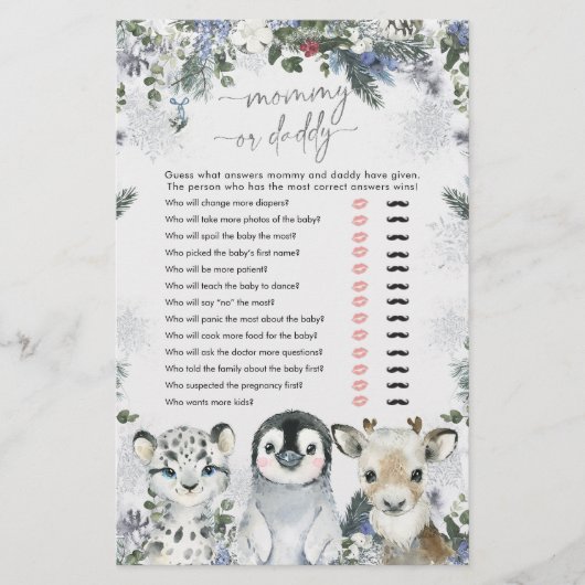 Arctic Animal Winter Onederland Mama of Papa (Voorkant)