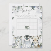 Arctic Animal Winter Wonderland Baby Bingospel Kaart (Voorkant)