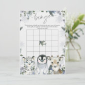 Arctic Animal Winter Wonderland Baby Bingospel Kaart (Staand voorkant)