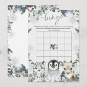 Arctic Animal Winter Wonderland Baby Bingospel Kaart (Voorkant / Achterkant)