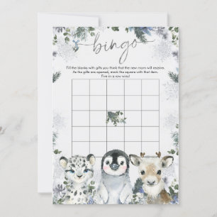 Arctic Animal Winter Wonderland Baby Bingospel Kaart