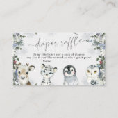 Arctic Animal Winter Wonderland Luier Raffle Informatiekaartje (Voorkant)