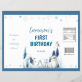 Arctic Animals 1st Verjaardag Chip Bag Wrapper Flyer (Voorkant)