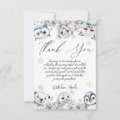 Arctic Animals Baby shower Bedankkaart (Voorkant)