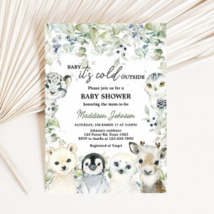 Arctic Animals Baby shower Kaart