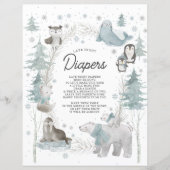 Arctic Animals Baby shower Late Night Luiers (Voorkant)