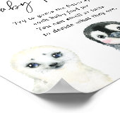 Arctic Animals Baby shower raden het Baby voedsel Poster (Hoek)