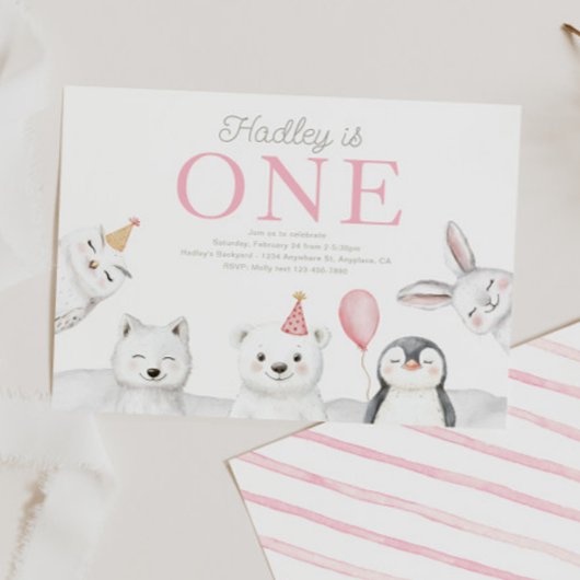 Arctic Animals eerste verjaardag uitnodiging