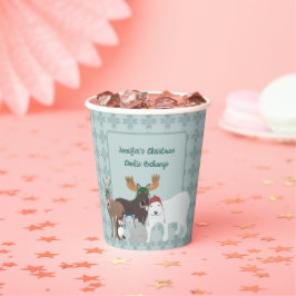 Arctic Animals in Winter Petten Kerstfeest Papieren Bekers