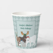 Arctic Animals in Winter Petten Kerstfeest Papieren Bekers (Voorkant)