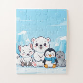 Arctic Animals Kids Puzzle | Cute Polar Bear Fox P Legpuzzel (Verticaal)