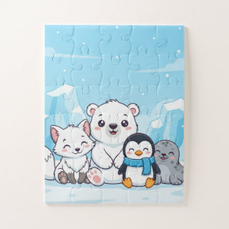Arctic Animals Kids Puzzle | Cute Polar Bear Fox P Legpuzzel